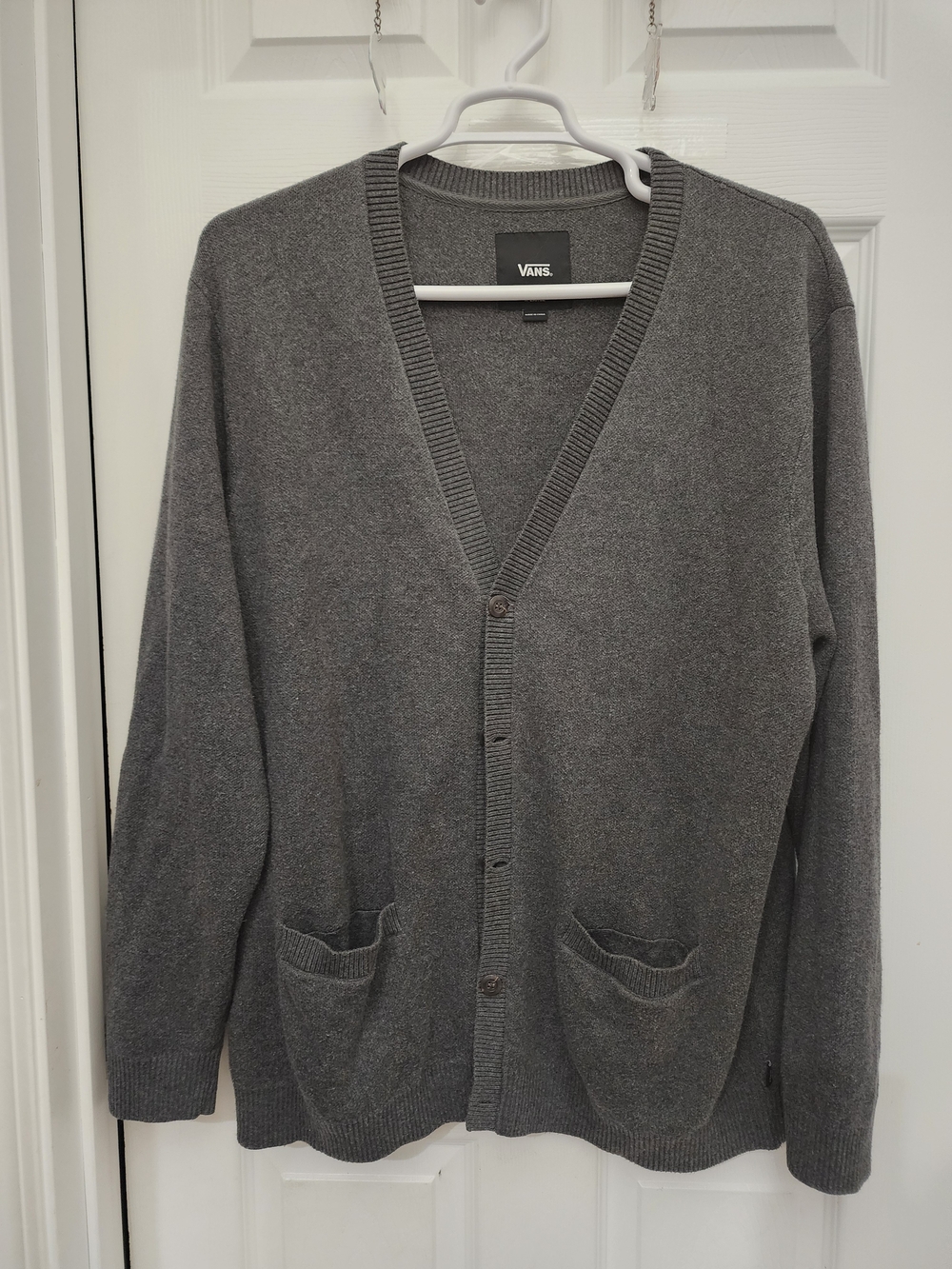 Vans Men's Charcoal Gray V‑Neck Button Cardigan